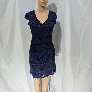 Lilly Pulitzer Dixie Dress in Navy Lace Overlay Women's Size 2